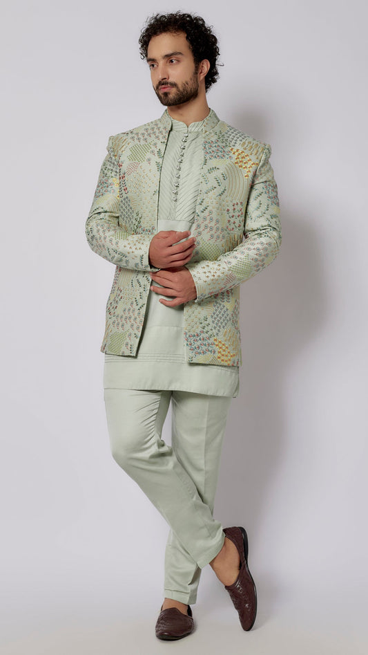 Pistachio Prism Short Jacket Set