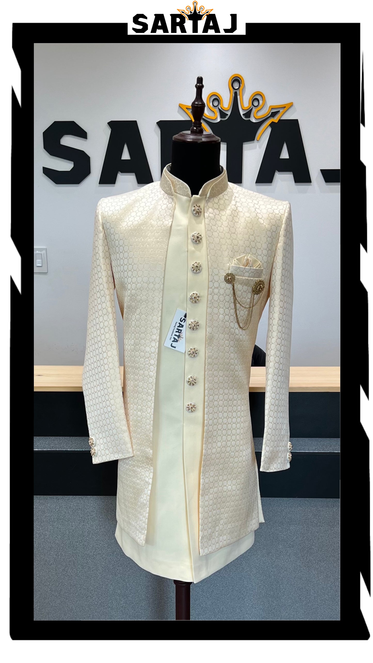 Bisque Gleam Sherwani