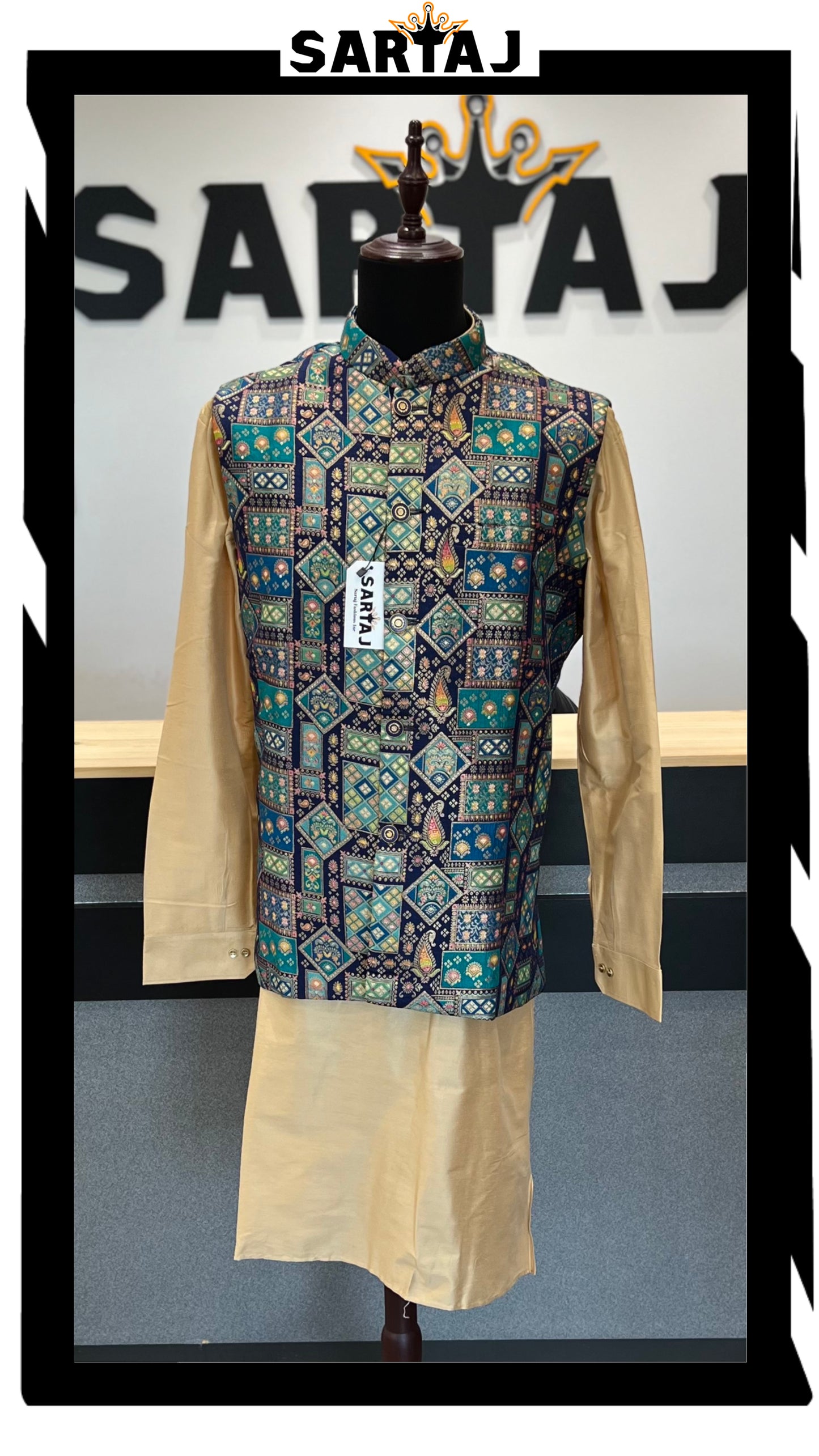 RKKPV 659 - Multi Vest with Kurta Set