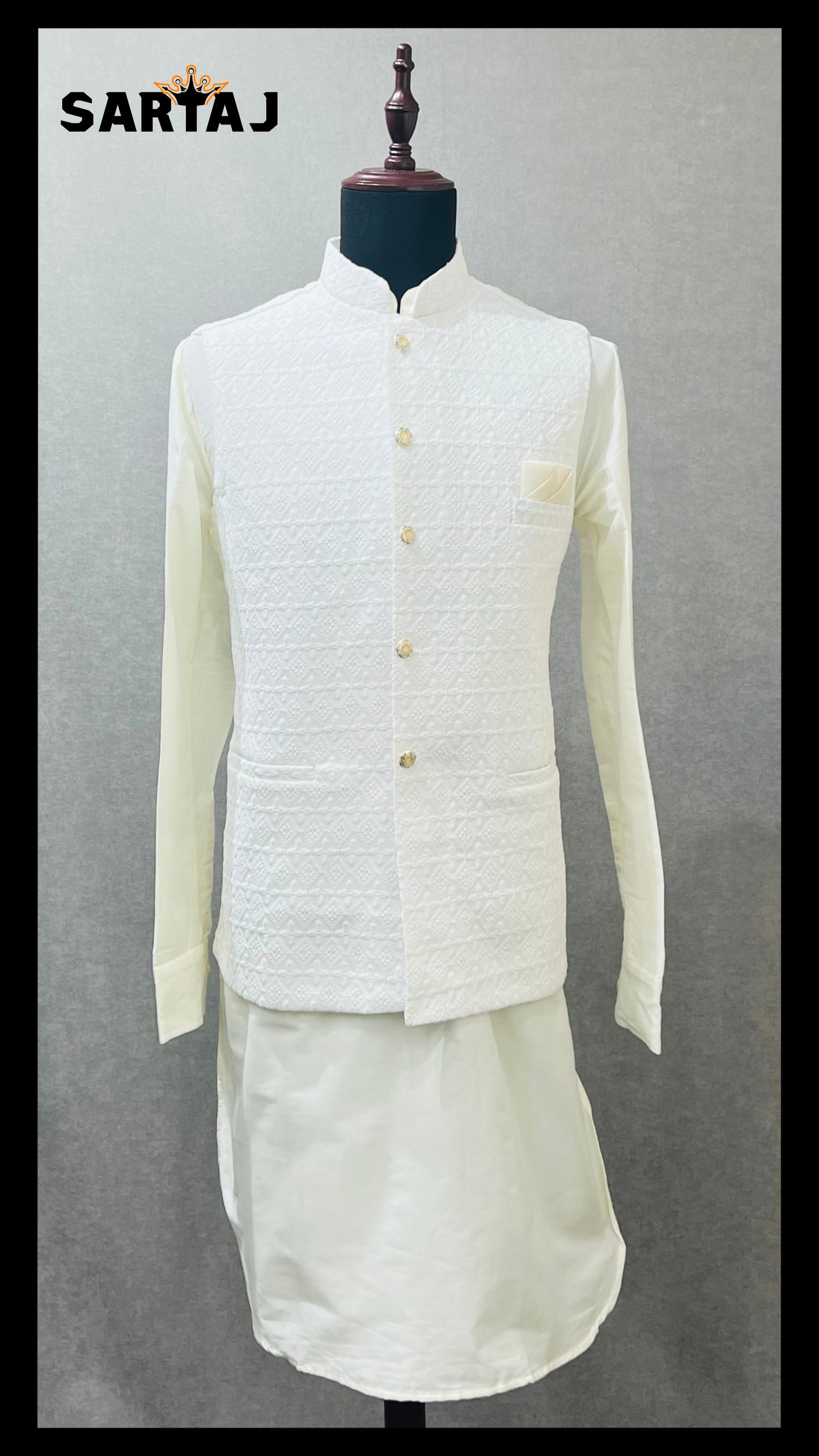 VSTSDF 280 Chikenkari Nehru Jacket