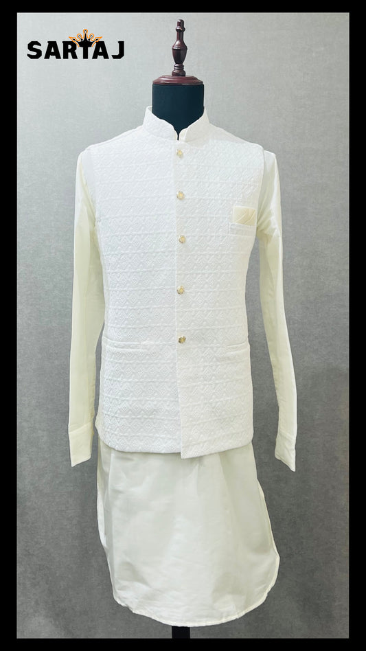 VSTSDF 280 Chikenkari Nehru Jacket