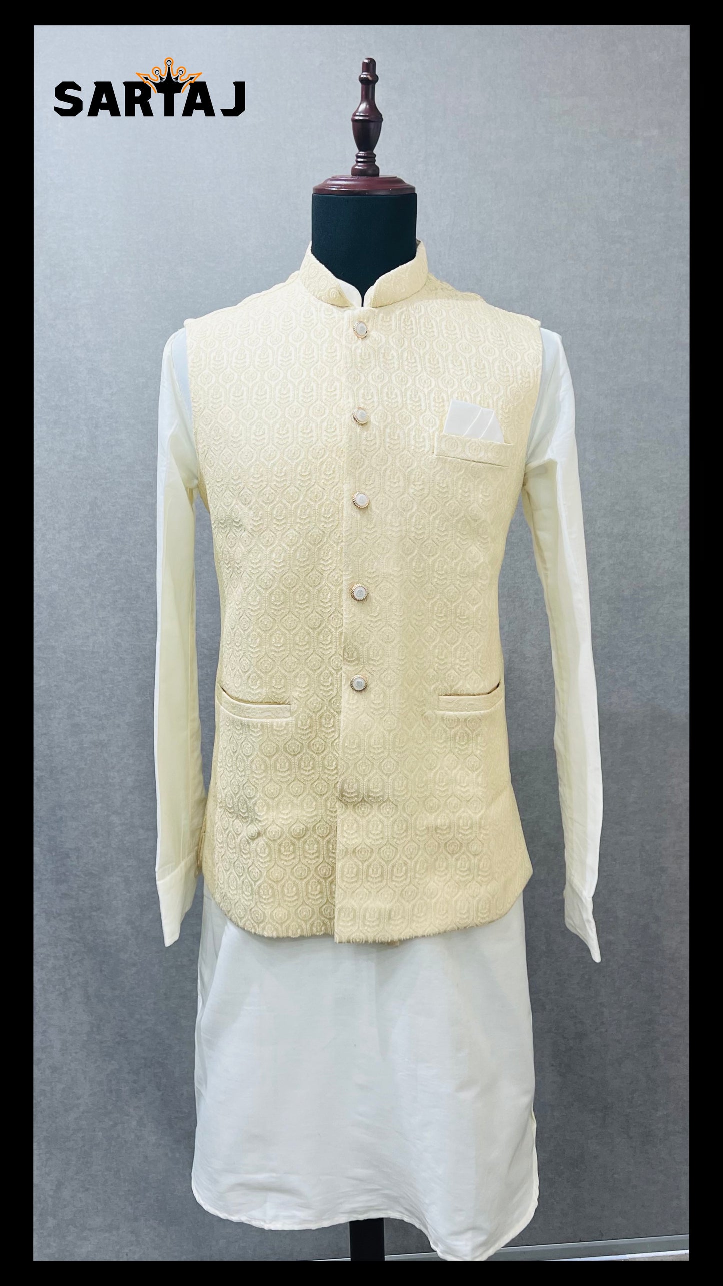 SDFVST 240 Cream Beige Nehru Jacket