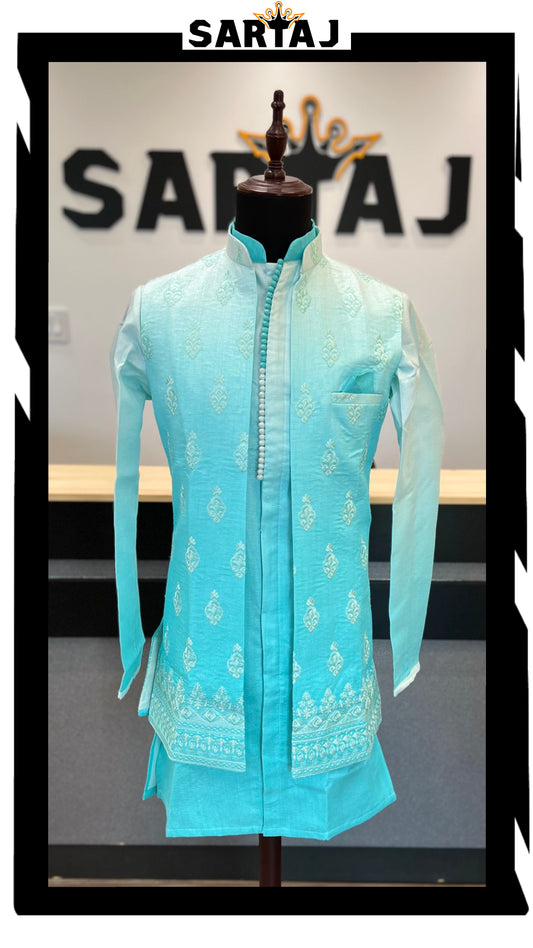 MKPJ 579 - Long vest with kurta set