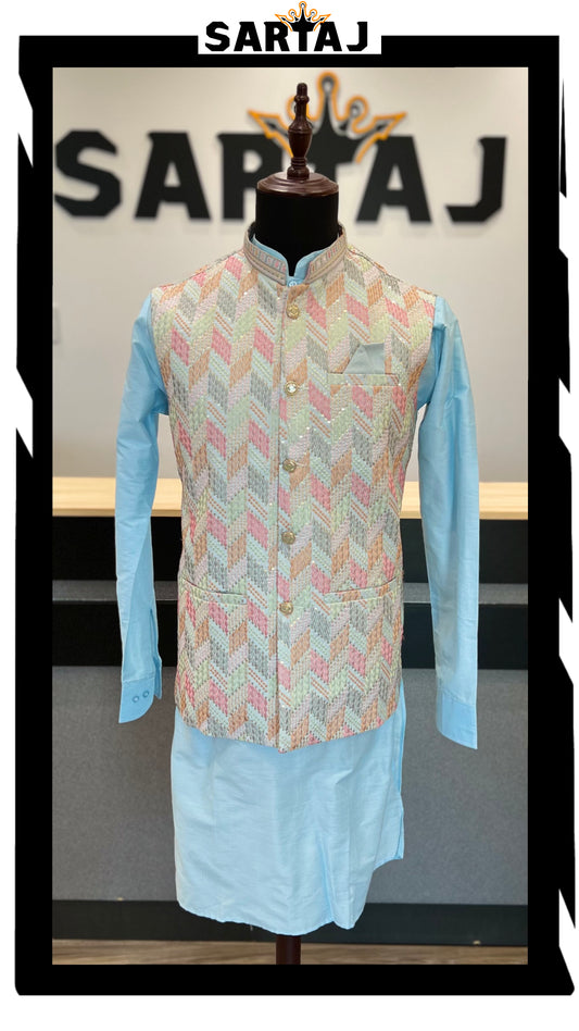 MHVST 479 - Vest with kurta set