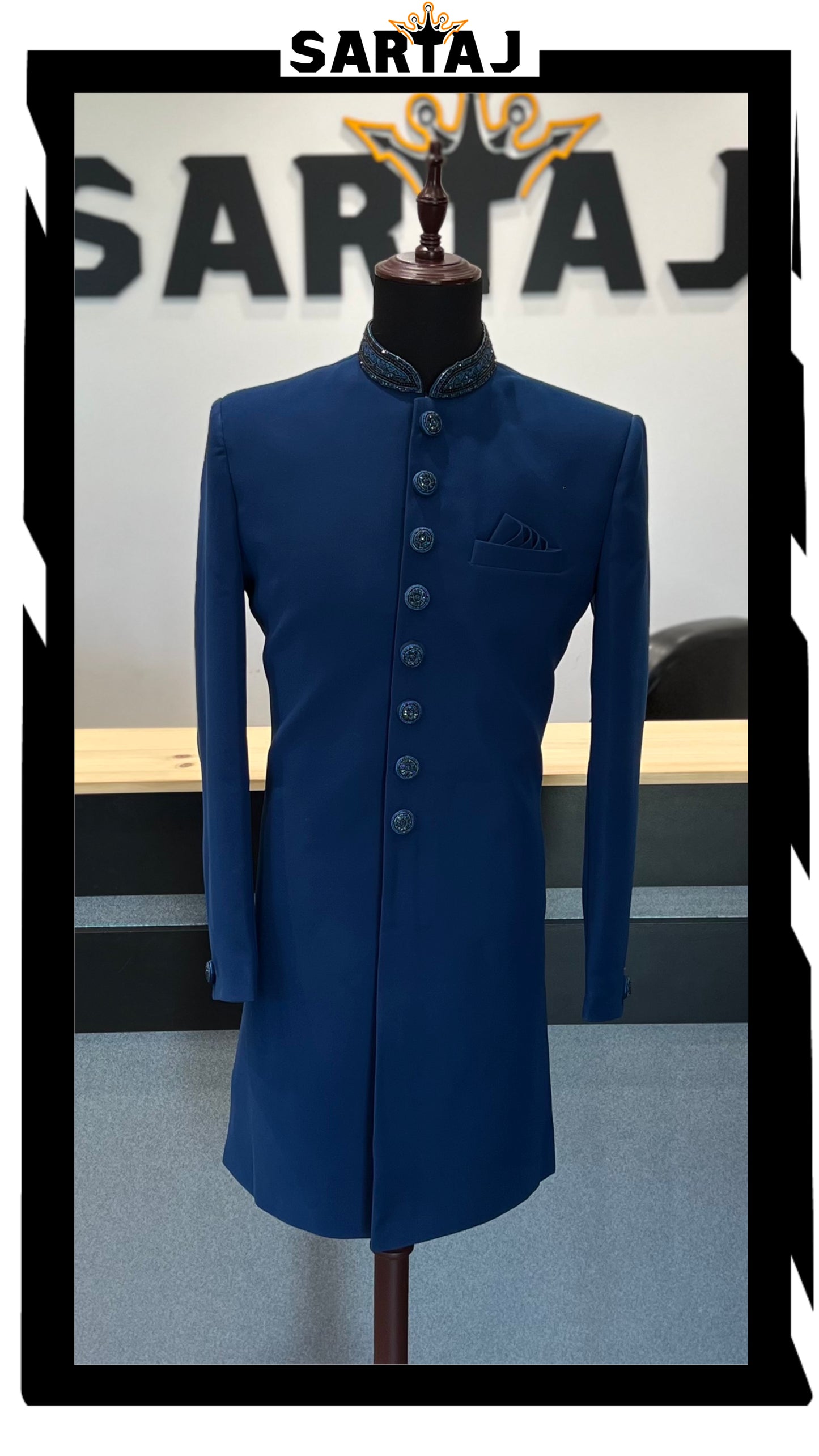 Blue Lightning Sherwani